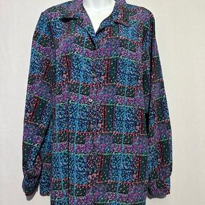 Allison Daley Multicolor Button Down Shirt 3X